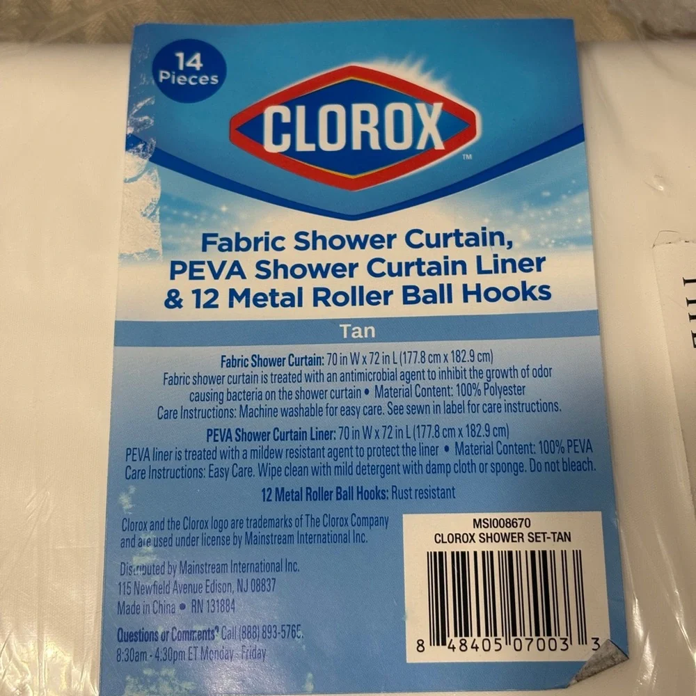 Clorox Fabric Shower Curtain Set